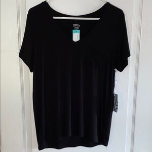 Market & Spruce Black Short Sleeve V-Neck Tee, M, NWT